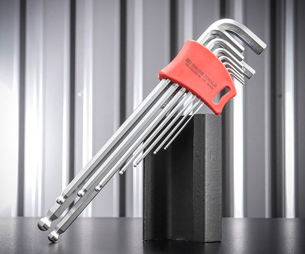 【ワケあり特価品】 (状態A) 日本正規品 PBスイスツールズ ホルダー付きボールポイント六角レンチセット ロング 9本組 (212.LDH-10) (7610733017041)
