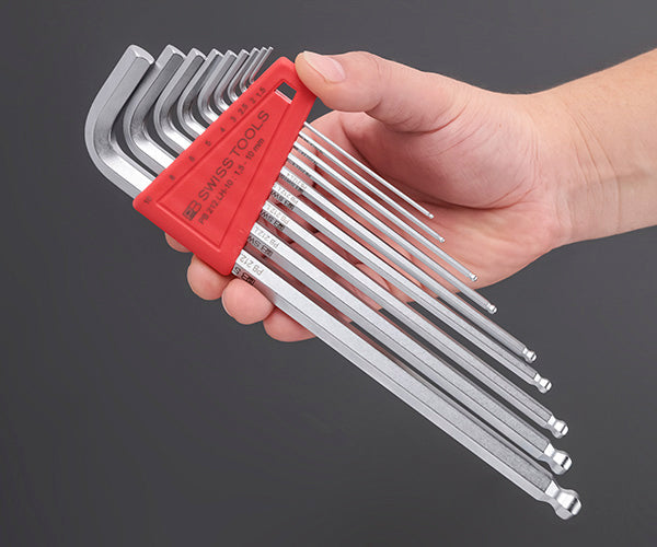 【11月の特価品】日本正規品 PBスイスツールズ ホルダー付ボールポイントロング六角レンチセット 9本組 (212.LH-10) (7610733007165)