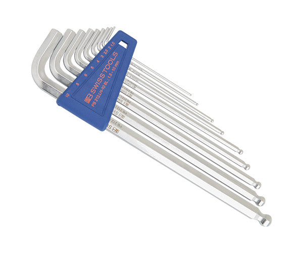 [26AW新商品] 日本正規品 PBスイスツールズ ボール付ロング六角棒レンチセット ブルー 9本組 1.5～10mm ホルダー付 スイス製 ヘックスキー (212.LH-10BLCN)(7610733097968) PB SWISS TOOLS