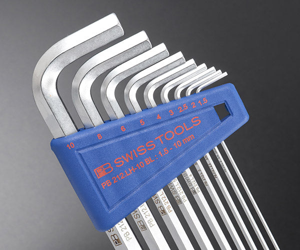 [26AW新商品] 日本正規品 PBスイスツールズ ボール付ロング六角棒レンチセット ブルー 9本組 1.5～10mm ホルダー付 スイス製 ヘックスキー (212.LH-10BLCN)(7610733097968) PB SWISS TOOLS