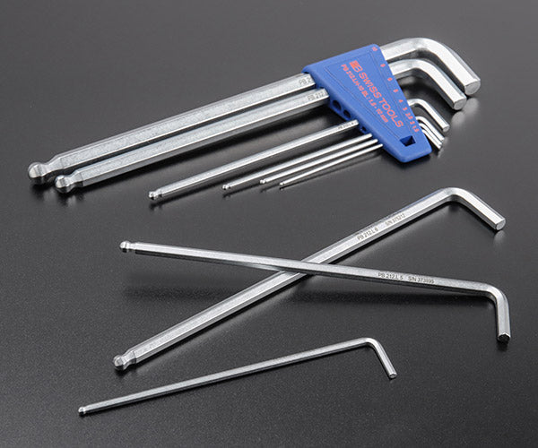 [26AW新商品] 日本正規品 PBスイスツールズ ボール付ロング六角棒レンチセット ブルー 9本組 1.5～10mm ホルダー付 スイス製 ヘックスキー (212.LH-10BLCN)(7610733097968) PB SWISS TOOLS