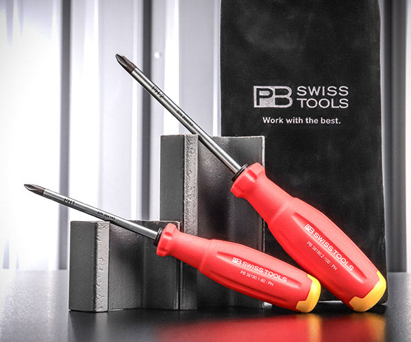 [26SS限定品] 日本正規品 PBスイスツールズ スイスグリップEVO プラスドライバー2本セット #1+#2 PBロゴ入り巾着袋付 (38190.1-80/38190.2-100)(4545301117218)
