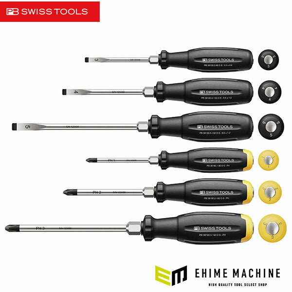 日本正規品 PBスイスツールズ スイスグリップEVO 貫通ドライバーセット 6本組 (38249.D)(7610733297184) 新世代 スイスグリップEVO