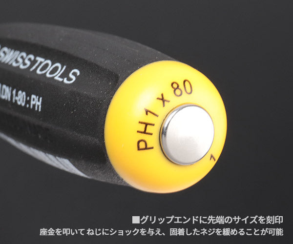 【12月の特価品】PB SWISS TOOLS 貫通式ドライバー プラスNo.1 8193DN-1-80 8193.DN1-80 スイスグリップ #1 PBスイスツールズ