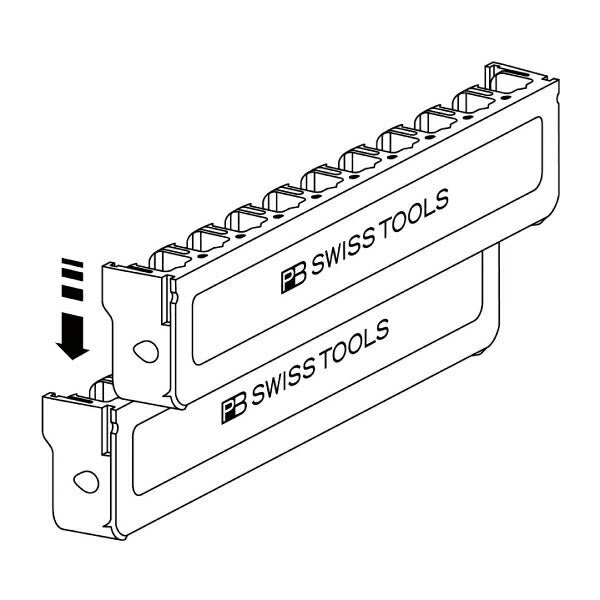 PB SWISS TOOLS 971.C6ANDE6CN ビットホルダー C6・E6ビット10本収納可能 連結できるホルダー PBスイスツールズ