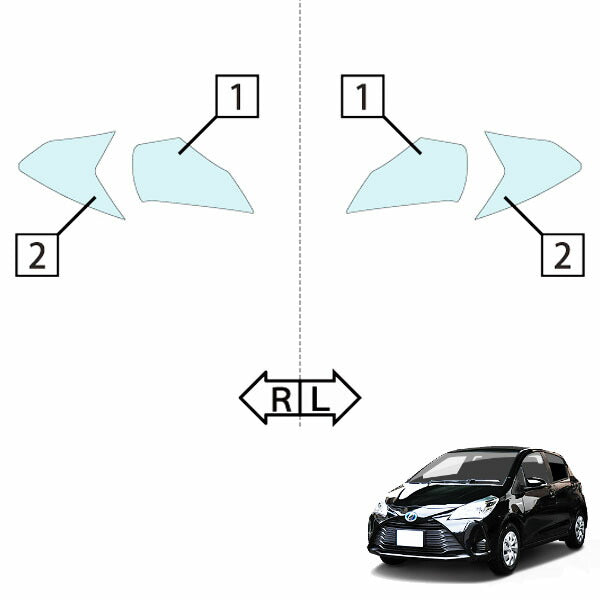 カット済みヘッドライトプロテクションフィルム  トヨタ ヴィッツ ハイブリッド (H29.1-R2.1) (NHP130型) (PH0109L1705A0SB)