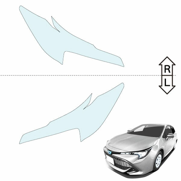 カット済みヘッドライトプロテクションフィルム  トヨタ カローラ スポーツ ハイブリッド (H30.6-R4.9) (ZWE211H型) (G X) (PH0114L1805A0SA)