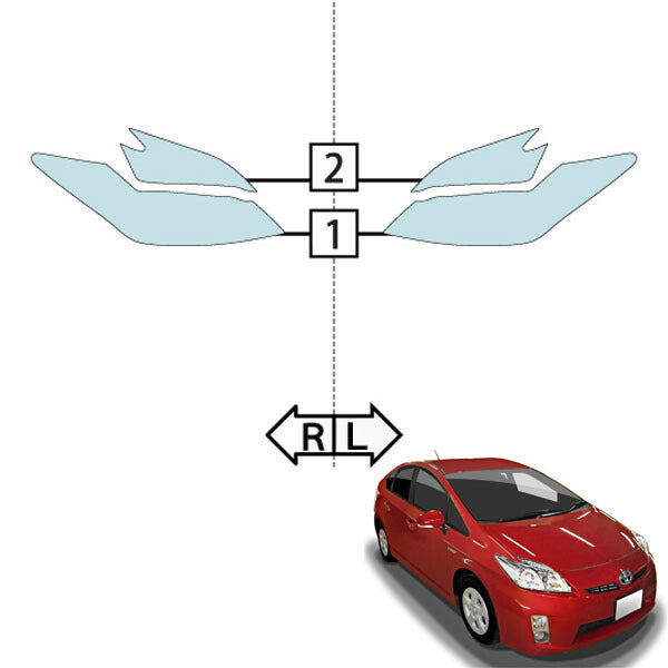 カット済みヘッドライトプロテクションフィルム  トヨタ プリウス (H21.5-H23.11(30系前期)) (ZVW30型) (G/S/L) (PH0136L0905A0SA)