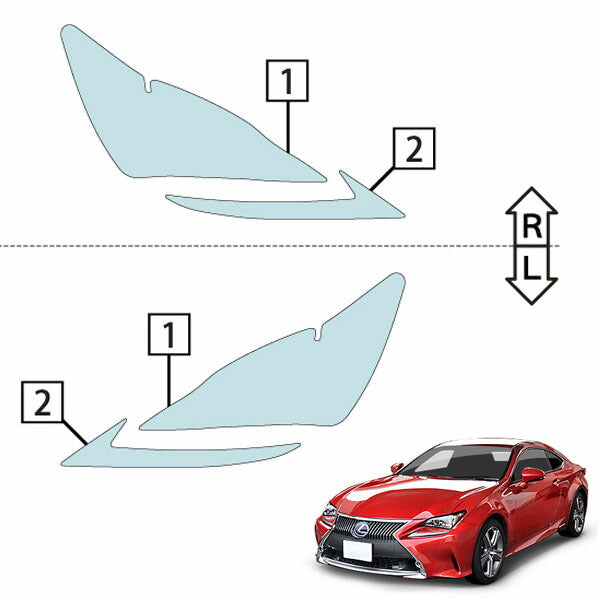 カット済みヘッドライトプロテクションフィルム  レクサス RC (H26.10-H29.11) (GSC10型/AVC10型/ASC10型) (PH0202C1405A0SA)