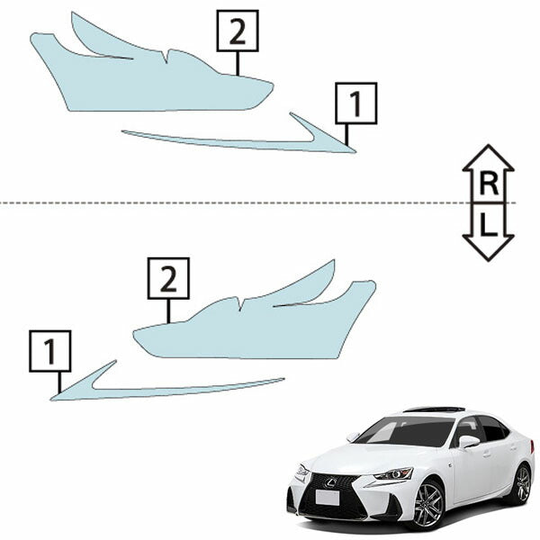 カット済みヘッドライトプロテクションフィルム  レクサス IS (H28.10-R2.10) (AVE30型/AVE35型/ASE30型/GSE31型) (PH0203B1605A0SA)
