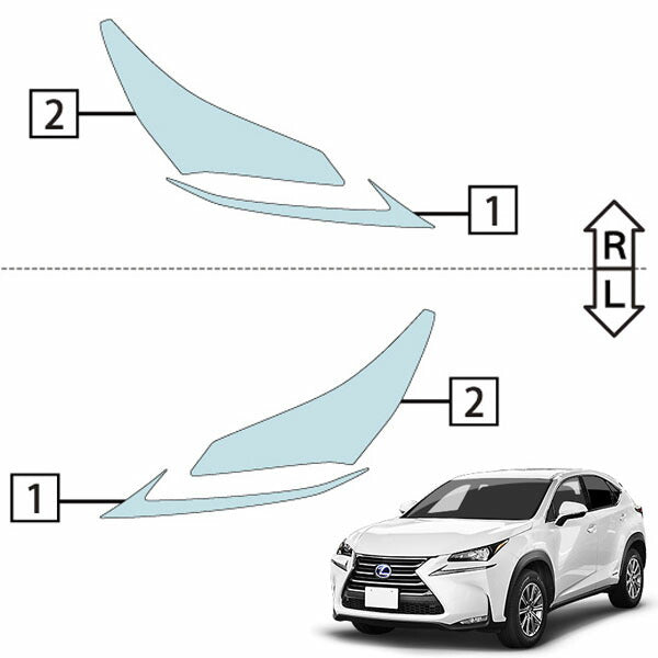 カット済みヘッドライトプロテクションフィルム  レクサス NX (H26.7-H29.8) (AGZ10型/AGZ15型/AYZ10型/AYZ15型) (PH0204K1405A0SA)