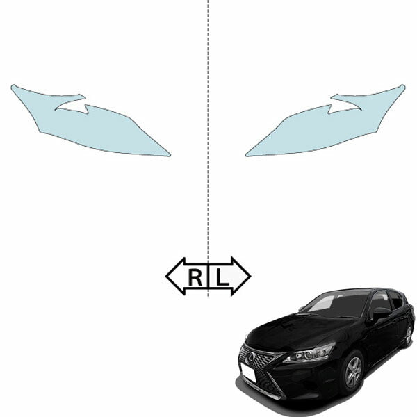カット済みヘッドライトプロテクションフィルム  レクサス CT (H29.8-R4.11) (ZWA10型) (Base) (PH0213L1705A0SA)