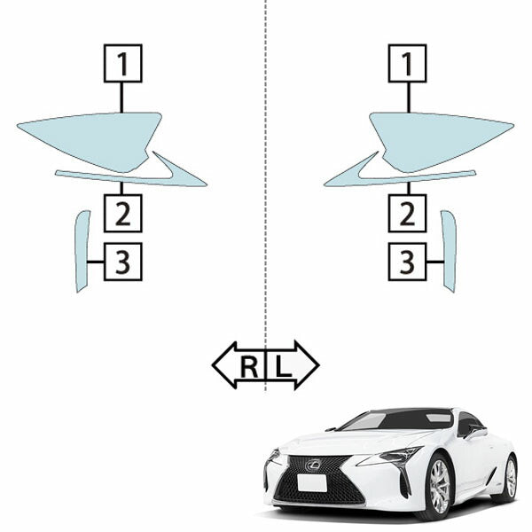 カット済みヘッドライトプロテクションフィルム  レクサス LC クーペ (H29.3-) (GWZ100型/URZ100型) (PH0267C1705A0SA)