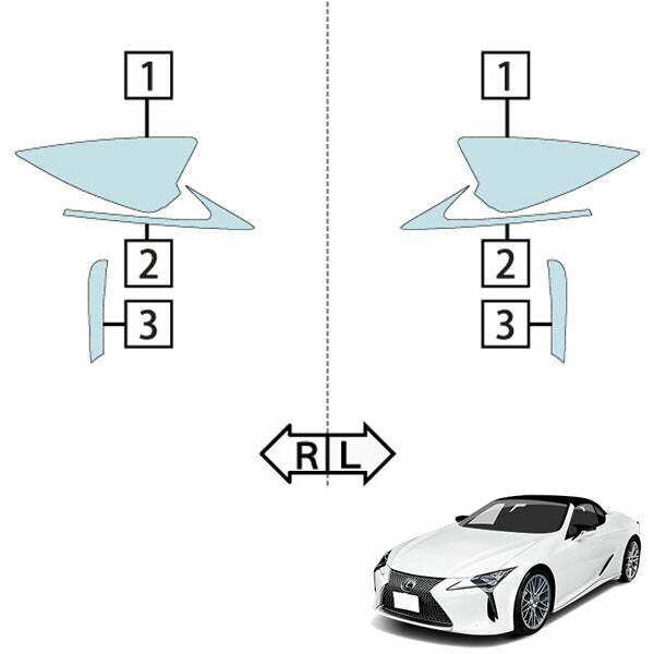 カット済みヘッドライトプロテクションフィルム  レクサス LC コンバーチブル (R2.7-) (URZ100型) (LC500) (PH0267T2005A0SA)