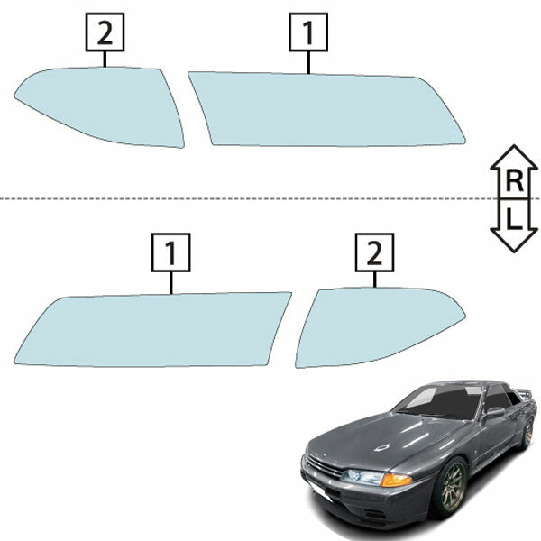 カット済みヘッドライトプロテクションフィルム  日産 スカイライン GT-R (H1.8-H6.12) (R32型) (NISMO/Base) (PH0305CA105A0SA)