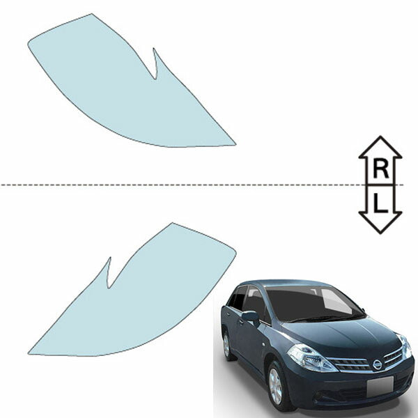 カット済みヘッドライトプロテクションフィルム  日産 ティーダ ラティオ (H20.1-H24.10) (C11型) (PH0316B0805A0SA)