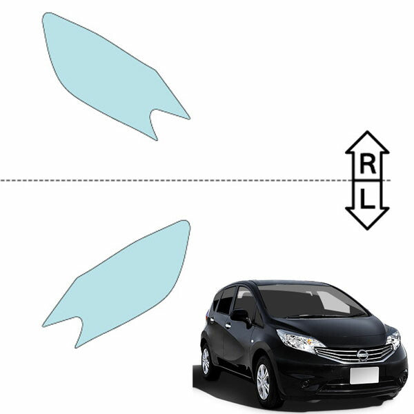 カット済みヘッドライトプロテクションフィルム  日産 ノート (H25.12-H26.9) (E12型) (S/X/MEDALIST/AXIS) (PH0319H1305A0SA)