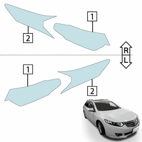 カット済みヘッドライトプロテクションフィルム  ホンダ アコード ツアラー (H20.12-H23.1) (CW2型) (24iL/24TL/24E/24TL スポーツスタイル) (PH0401F0805A0SA)