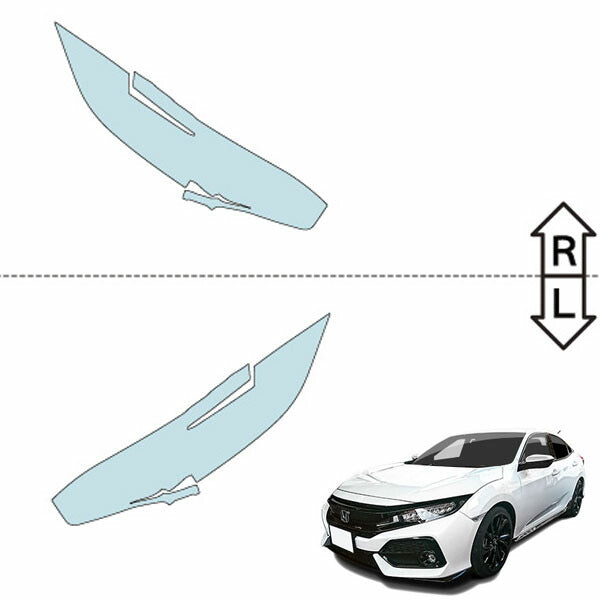 カット済みヘッドライトプロテクションフィルム  ホンダ シビック ハッチバック (H29.9-R1.12) (FK7型) (Base) (PH0413H1705A0SA)