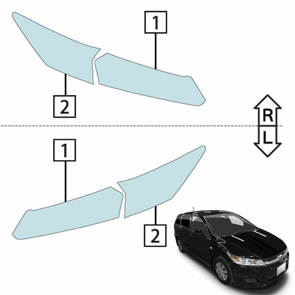 カット済みヘッドライトプロテクションフィルム  ホンダ ストリーム (H21.6-H26.5) (RN6型/RN7型/RN8型/RN9型) (PH0422J0905A0SA)