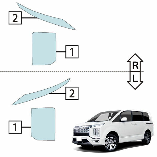 カット済みヘッドライトプロテクションフィルム  三菱 デリカD:5 (H31.2-R2.11) (CV1W型) (M/G/G-Power Package/P) (PH0511J1905A0SA)