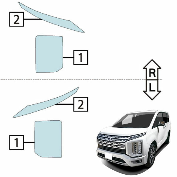 カット済みヘッドライトプロテクションフィルム  三菱 デリカD:5 (R2.12-) (CV1W型) (PH0511J2005A0SA)