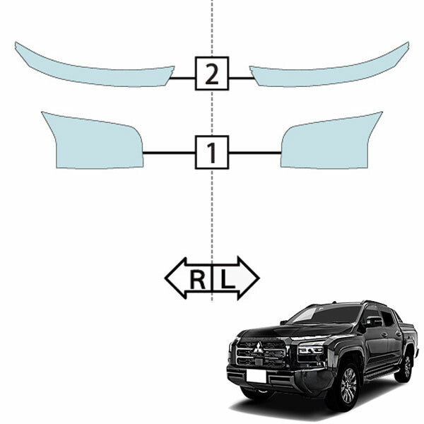 カット済みヘッドライトプロテクションフィルム  三菱 トライトン (R6.2-) (LC2T型) (GLS/GSR) (PH0530K2405A0SA)