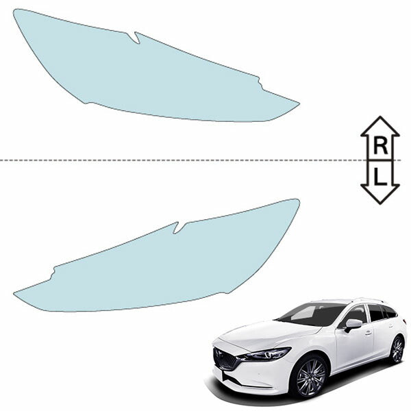カット済みヘッドライトプロテクションフィルム  マツダ MAZDA6 WAGON (R1.8-) (GJEFW型/GJ5FW型/GJ2FW型/GJ2AW型) (PH0607F1905A0SA)