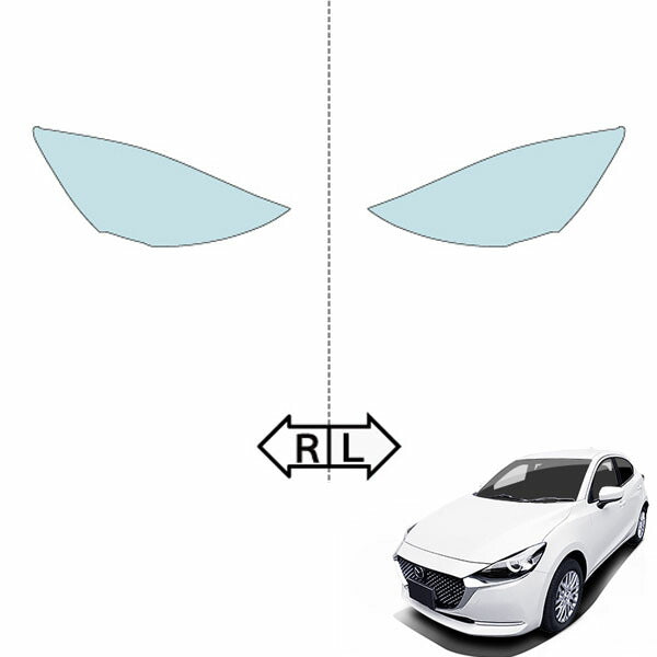 カット済みヘッドライトプロテクションフィルム  マツダ MAZDA2 (R 1.9-R5.2) (DJLFS型/DJLAS型/DJ5FS型/DJ5AS型) (PH0615H1905A0SA)
