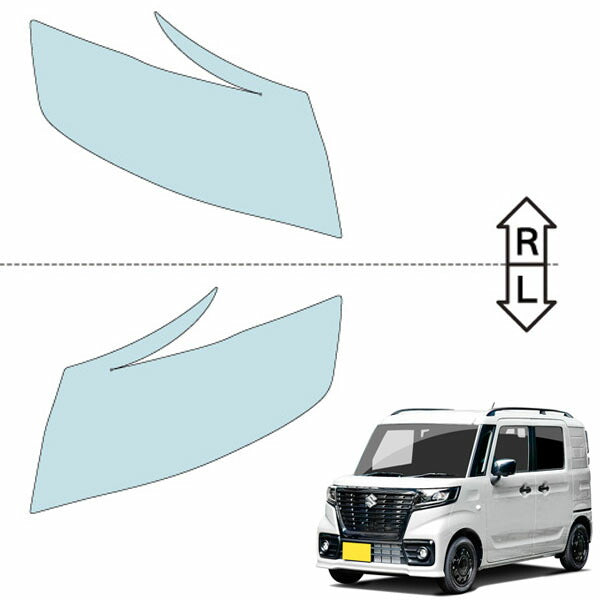 カット済みヘッドライトプロテクションフィルム  スズキ スペーシア ベース (R4.8-) (MK33V型) (GF/XF) (PH0830A2205A0SA)