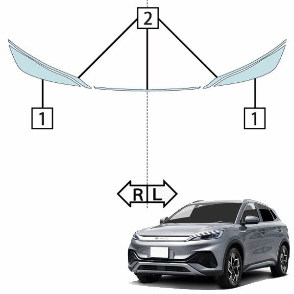 カット済みヘッドライトプロテクションフィルム  BYD ATTO 3 (R5.3-) (SC2EXSQ型) (Base) (PH2002N2305A0SB)