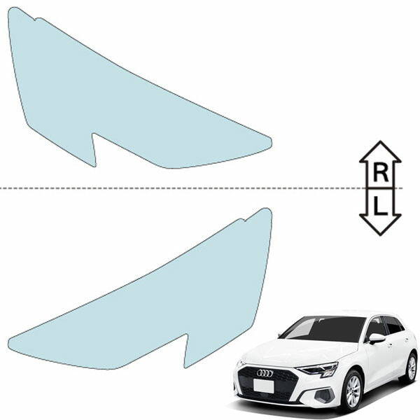 カット済みヘッドライトプロテクションフィルム  アウディ A3 スポーツバック (R3.4-R6.11) (GYDLA型／GYDNNF型) (Base／Advanced／S line) (PH3203H2105A0SA)