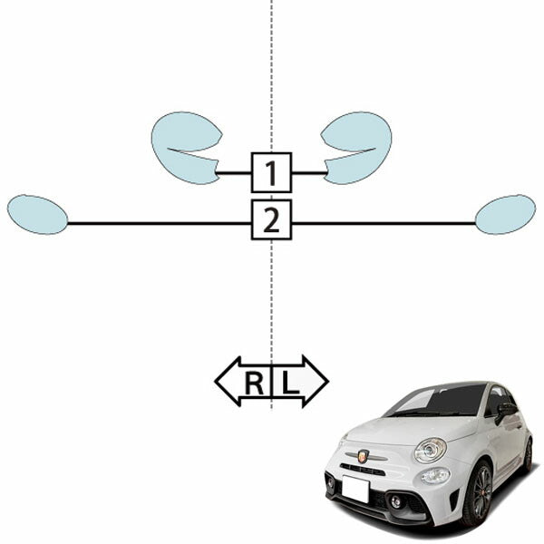 カット済みヘッドライトプロテクションフィルム  フィアット アバルト 695 (R5.3-) (31214T型) (Turismo／competizione) (PH5012G2305A0SA)