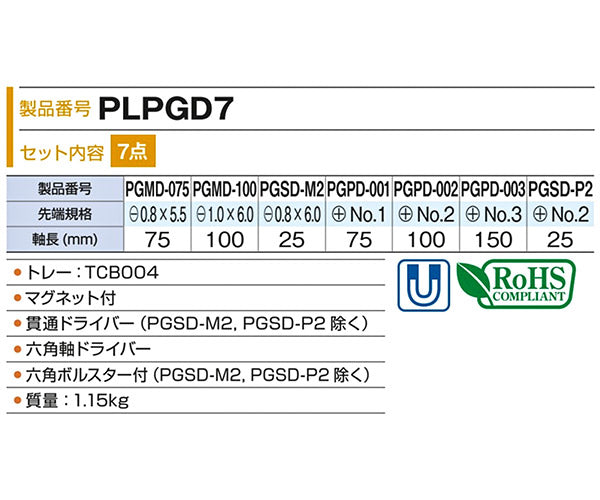 TONE パワーグリップドライバー トレーセット PLPGD7 トネ 工具
