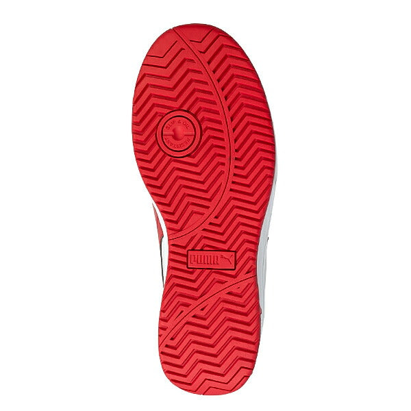 プーマ 安全靴 63.212.0 フロントコート ディスク ブラック&ホワイト&レッド ミッド FRONTCOURT DISC MID PUMA ヘリテイジ ディスクレーシングシステム