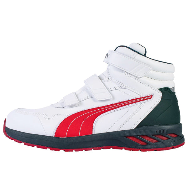 【ワケアリ品】PUMA 安全靴 RIDER 2.0 WHITE&RED MID 26.5cm ライダー 2.0 ホワイト＆レッド ミッド No.63.356.0 プーマ JAPAN ATHLETIC ジャパンアスレチック おしゃれ かっこいい 作業靴 スニーカー