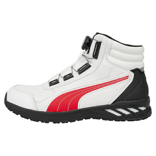 プーマ安全靴#63.359 28.0cmライダー・ホワイト＆レッドディスクミッド 24SS新作] PUMA 安全靴 アスレチック ライダー2.0 ディスク ミッド MID
