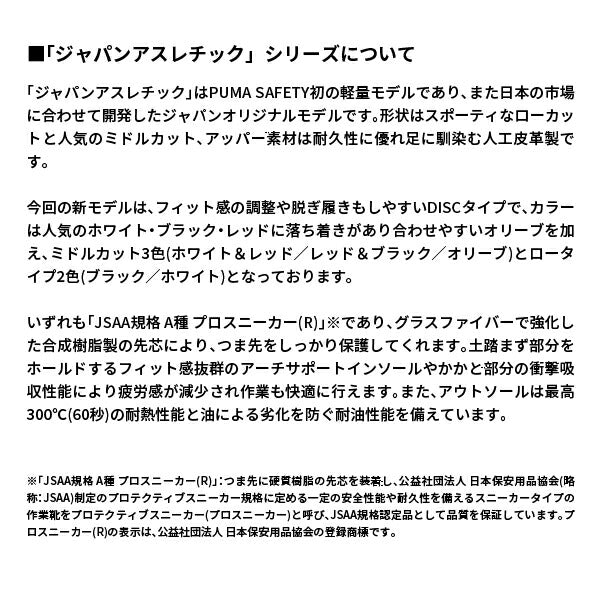 [24SS新作] PUMA 安全靴 アスレチック ライダー2.0 ディスク ロー LOW No.64.247.0 プーマ ブラック 作業靴 スニーカー