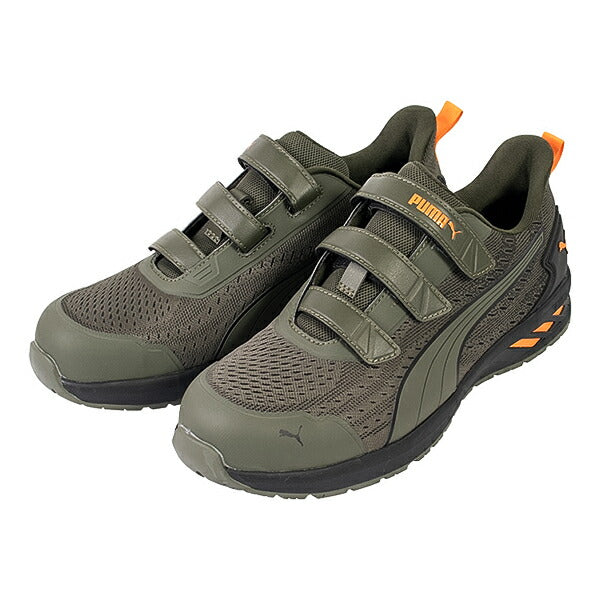 プーマ 安全靴 64.407.0 グライド オリーブ ロー フック＆ループ PUMA GLIDE OLIVE LOW H＆L 軽量 衝撃吸収 先芯入り JAPAN ATHLETIC
