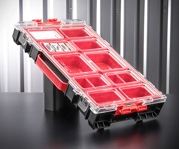 日本正規品 キューブリック PRO オーガナイザー 100 S 5L パーツケース カップ8個 IP54 モジュール連結 (ORGQPRO100CZAPG003)(5901238254393) QBRICK