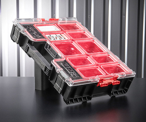 日本正規品 キューブリック PRO オーガナイザー 300 L 9L パーツケース カップ8個 IP54 モジュール連結 (ORGQPRO300CZAPG003)(5901238254416) QBRICK
