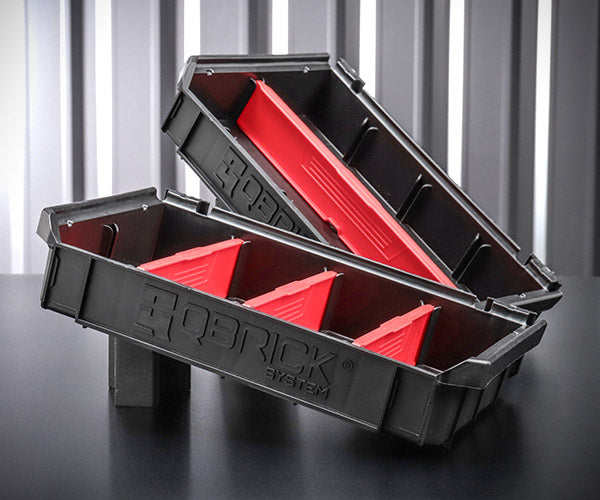 日本正規品 キューブリック Custom シェルフモジュラーセット トレイ2個入 コネクター付 ペグボード用 仕切り付 (Z263494PG003)(5901238263494) QBRICK