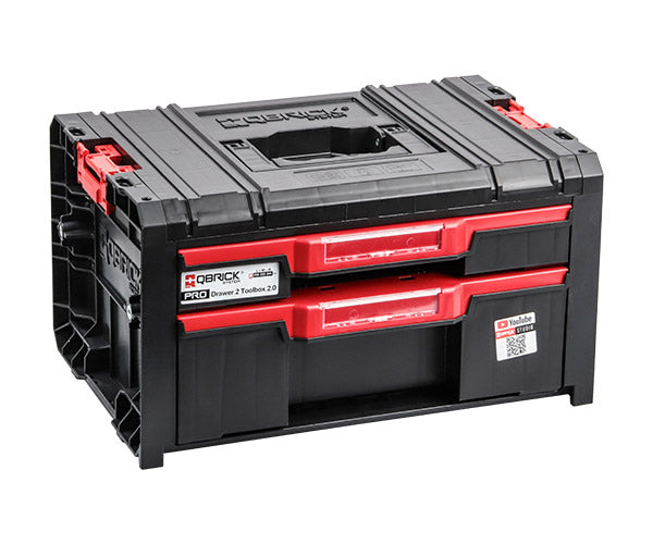 日本正規品 キューブリック PRO 2.0 2段引出しツールボックス 4.5L+9.5L 自動ロック 金属レール モジュール連結 (SKRQPROD2B2CZAPG003)(5901238265078) QBRICK