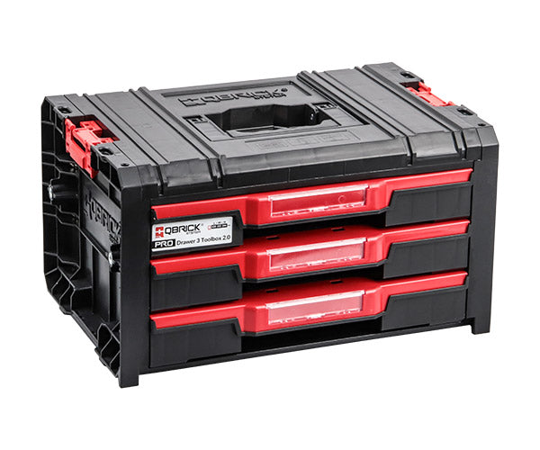 日本正規品 キューブリック PRO 2.0 3段引出しツールボックス 4.5L×3 自動ロック 金属レール モジュール連結 (SKRQPROD3B2CZAPG003)(5901238265085) QBRICK