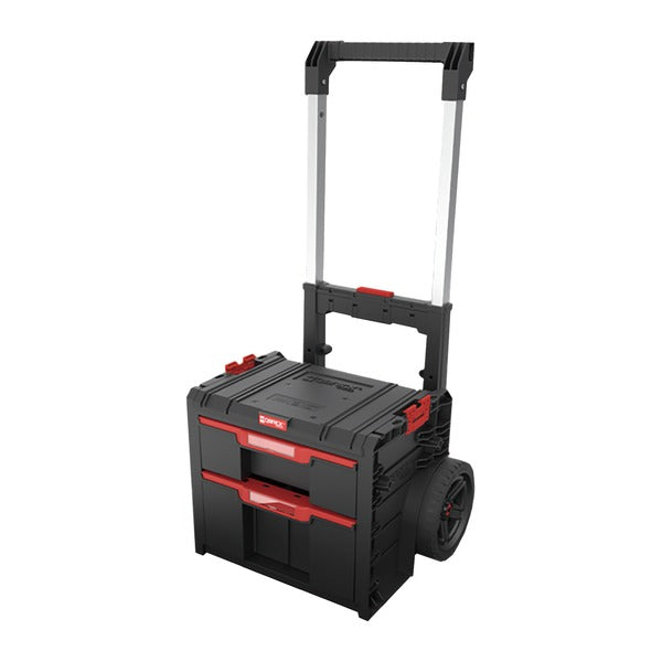 日本正規品 キューブリック PRO 2.0 キャリー 2段引出しツールボックス 9.5L+12L 自動ロック 伸縮ハンドル (SKRWQCP2PD2CZAPG003)(5901238265344) QBRICK
