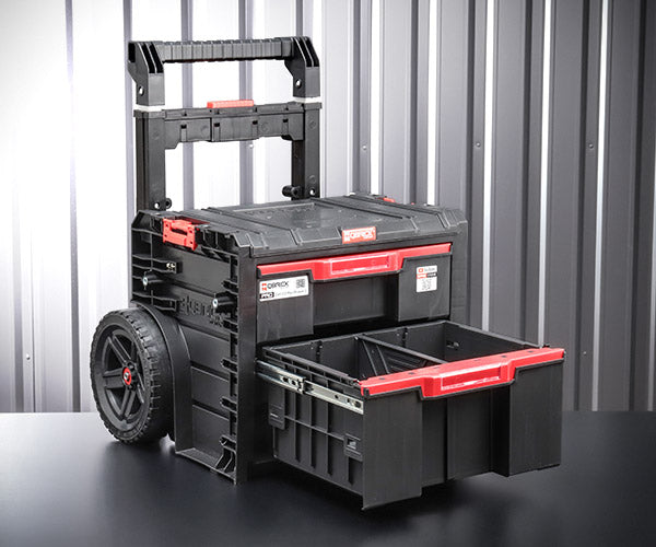 日本正規品 キューブリック PRO 2.0 キャリー 2段引出しツールボックス 9.5L+12L 自動ロック 伸縮ハンドル (SKRWQCP2PD2CZAPG003)(5901238265344) QBRICK