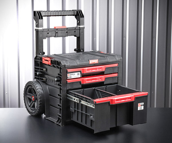 日本正規品 キューブリック PRO 2.0 キャリー 3段引出しツールボックス 4.5L×2+12L 自動ロック 伸縮ハンドル (SKRWQCP2PD3CZAPG003)(5901238265351) QBRICK