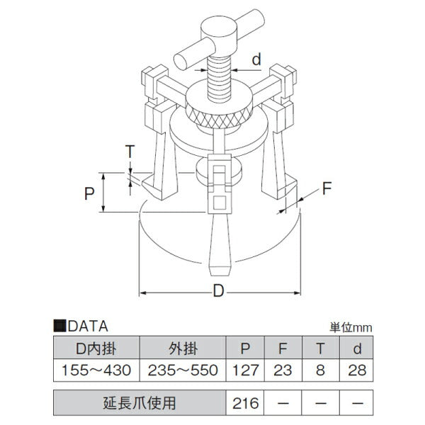 KOTO トラックホイールハブプーラー QW-330N 4ton〜10tonクラスホイールの抜き取り専用工具 江東産業 自動車整備工具