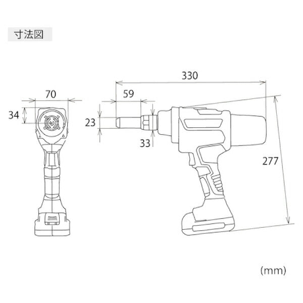 ロブテックス Φ6.4mmステンレスリベット対応 ハイパワー充電式リベッター 18V R2B2 最速エアーリベッター並み コードレスリベッター ロブスター エビ印工具