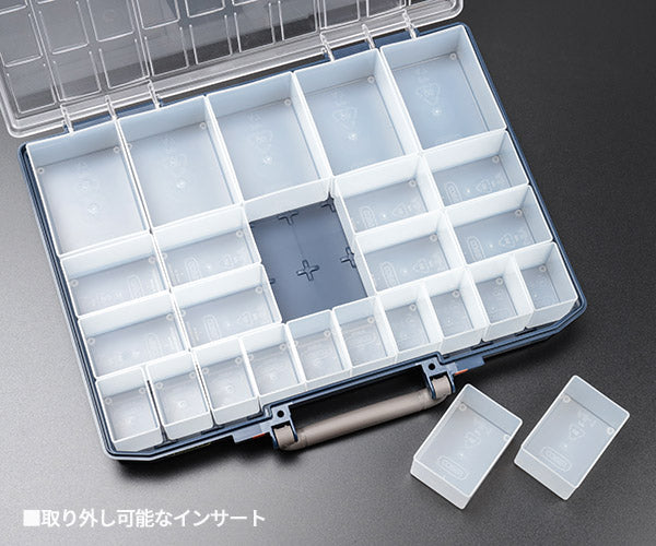 ラーコ パーツケース キャリーライト 55 5×10-25/2 (136273)(5733439136273) トレー25個付属 スライド式ロック 認識ラベル付 RAACO